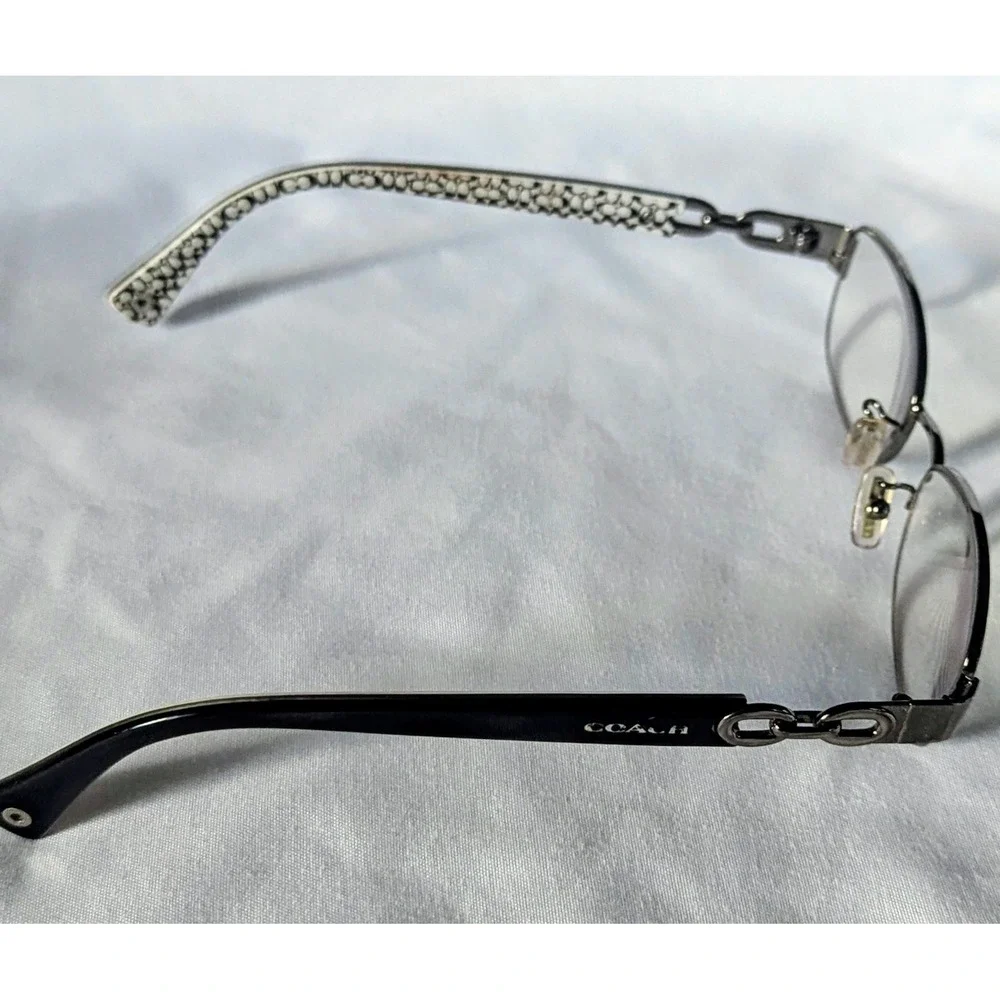 Coach Eyeglasses HC5054 Faina 59-17-135 Slv/Blk/Wht Metal‎ Frames Authentic